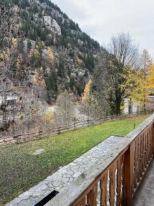 terrazzo in comune delle camere che si affaccia sul bellissimo giardino.